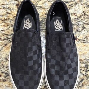 Vans Black Checkered Slip-On Shoes